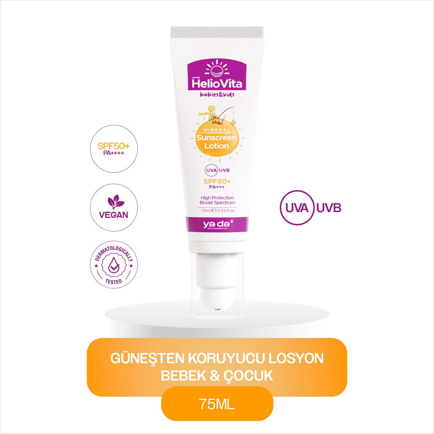 HelioVita %100 Mineral Güneşten Koruyucu Losyon - Bebek & Çocuk (75 ml)