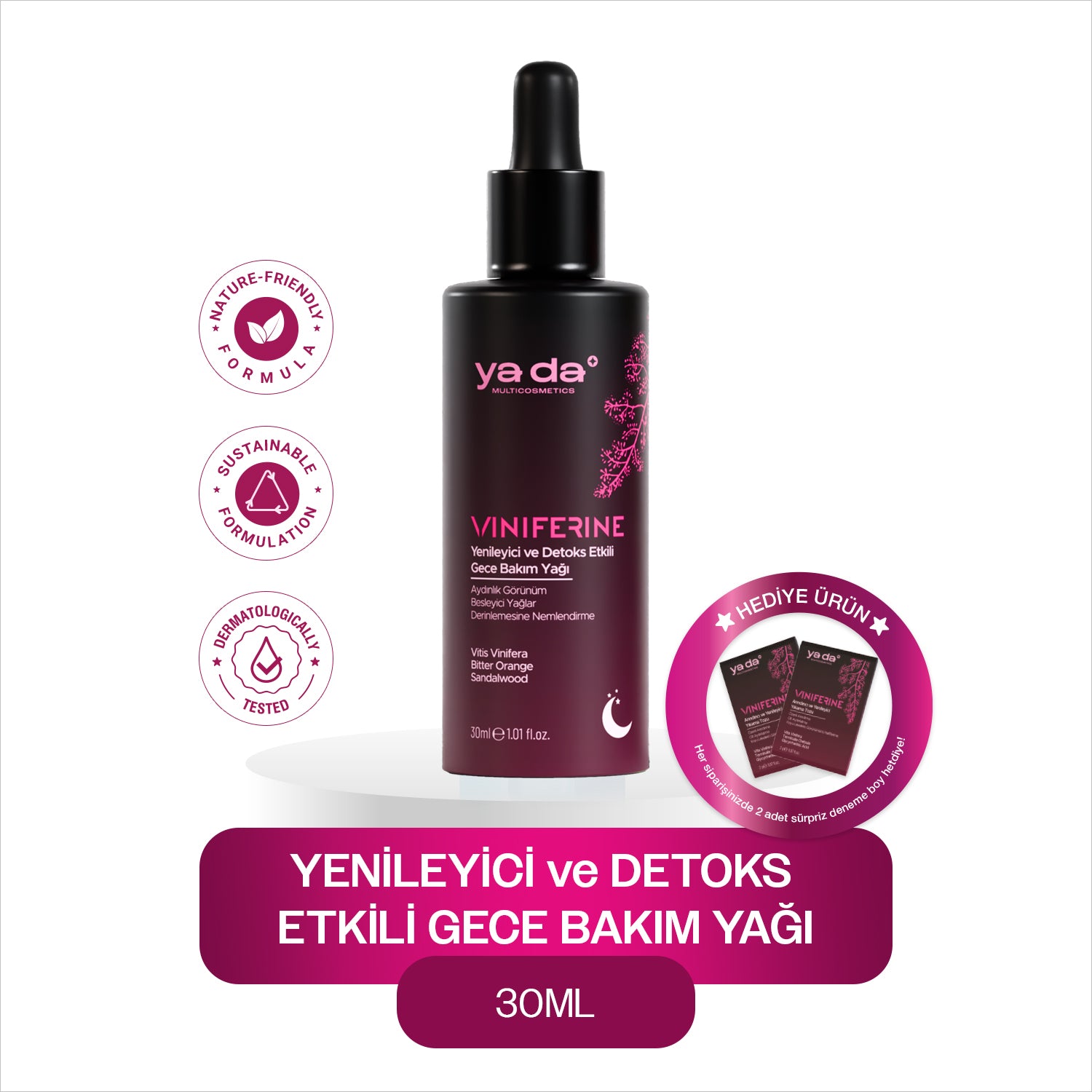 Viniferine Yenileyici ve Detoks Etkili Gece Bakım Yağı