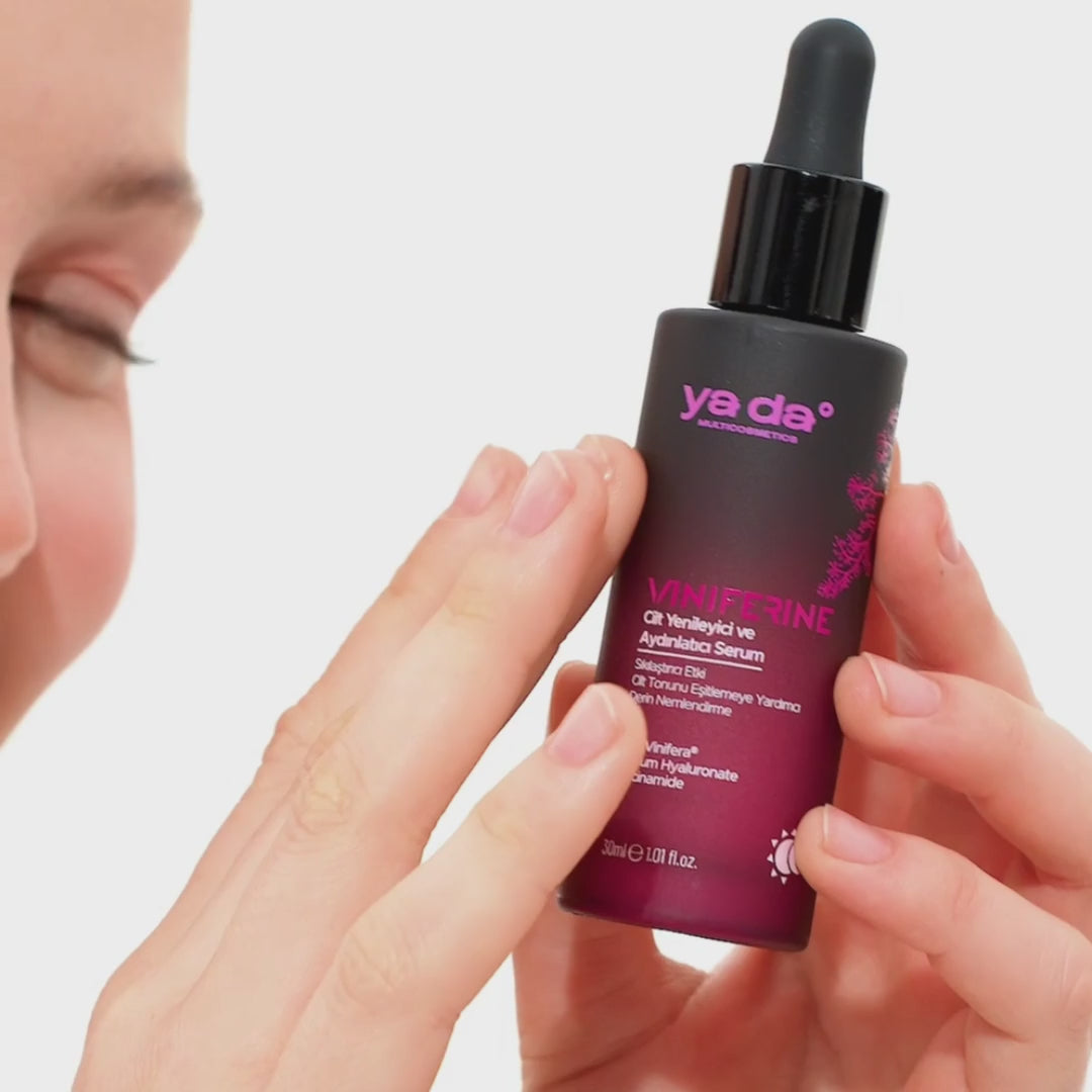 Load video: Viniferine Cilt Yenileyici ve Aydınlatıcı Serum Kuru ve Karma Ciltler için 