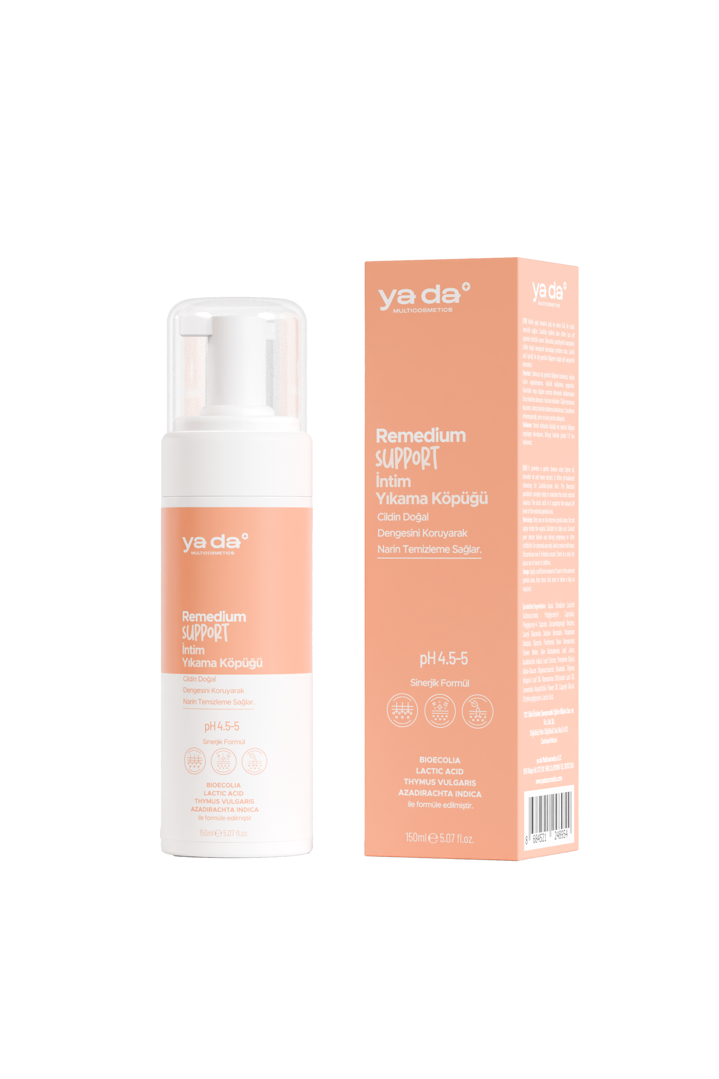 ya da Remedium Support Mantar Eğilimi İçin Nazik Temizlik İntim Yıkama Köpüğü, 150 ml